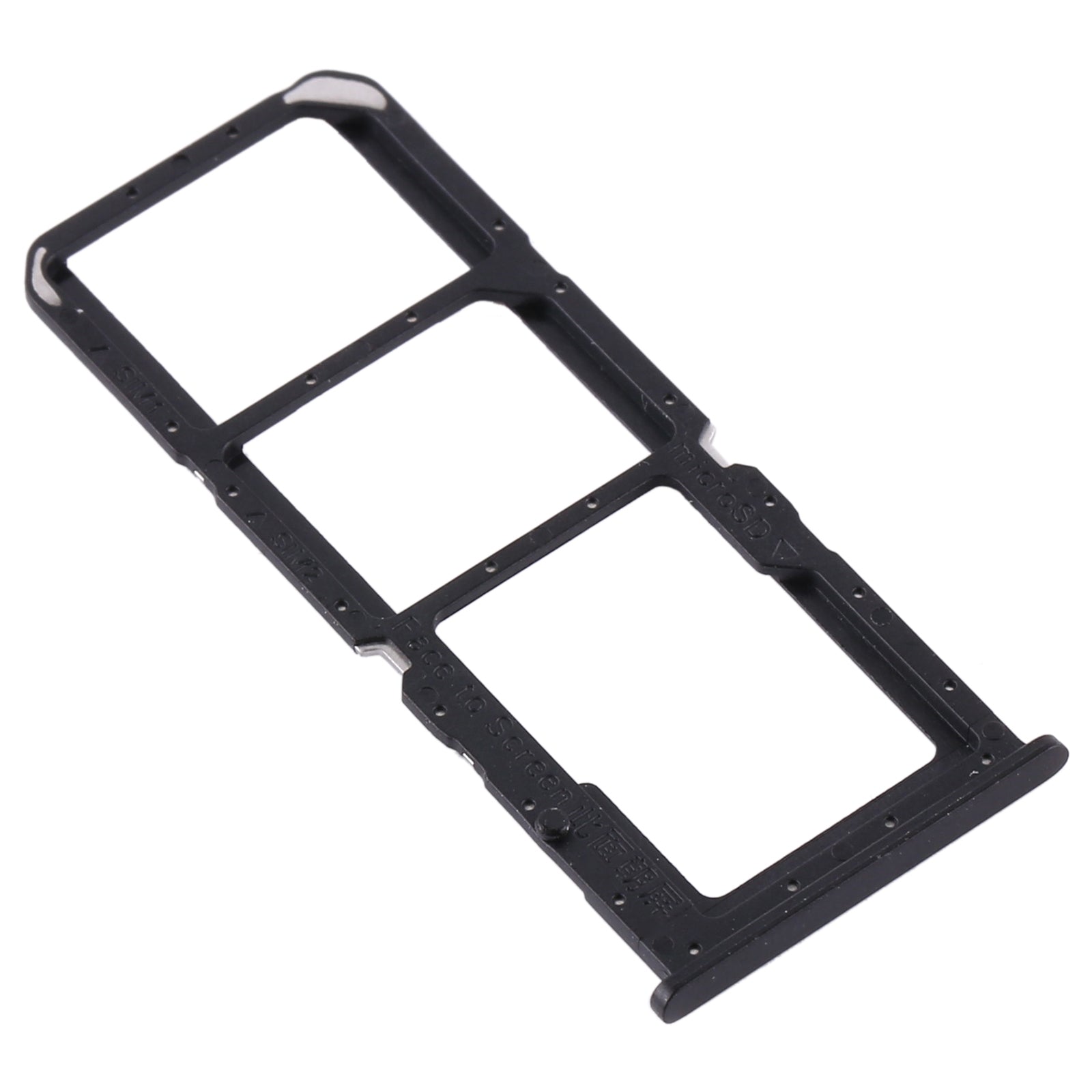 For OPPO A32 / A53 4G / A33 2020 / A53s / A11s PDVM00  SIM Card Tray + SIM Card Tray + Micro SD Card Tray(Black)