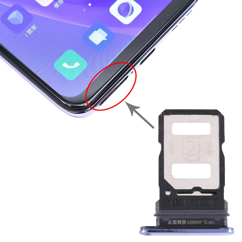 For Vivo Y73s V2031A SIM Card Tray + SIM Card Tray (Purple)
