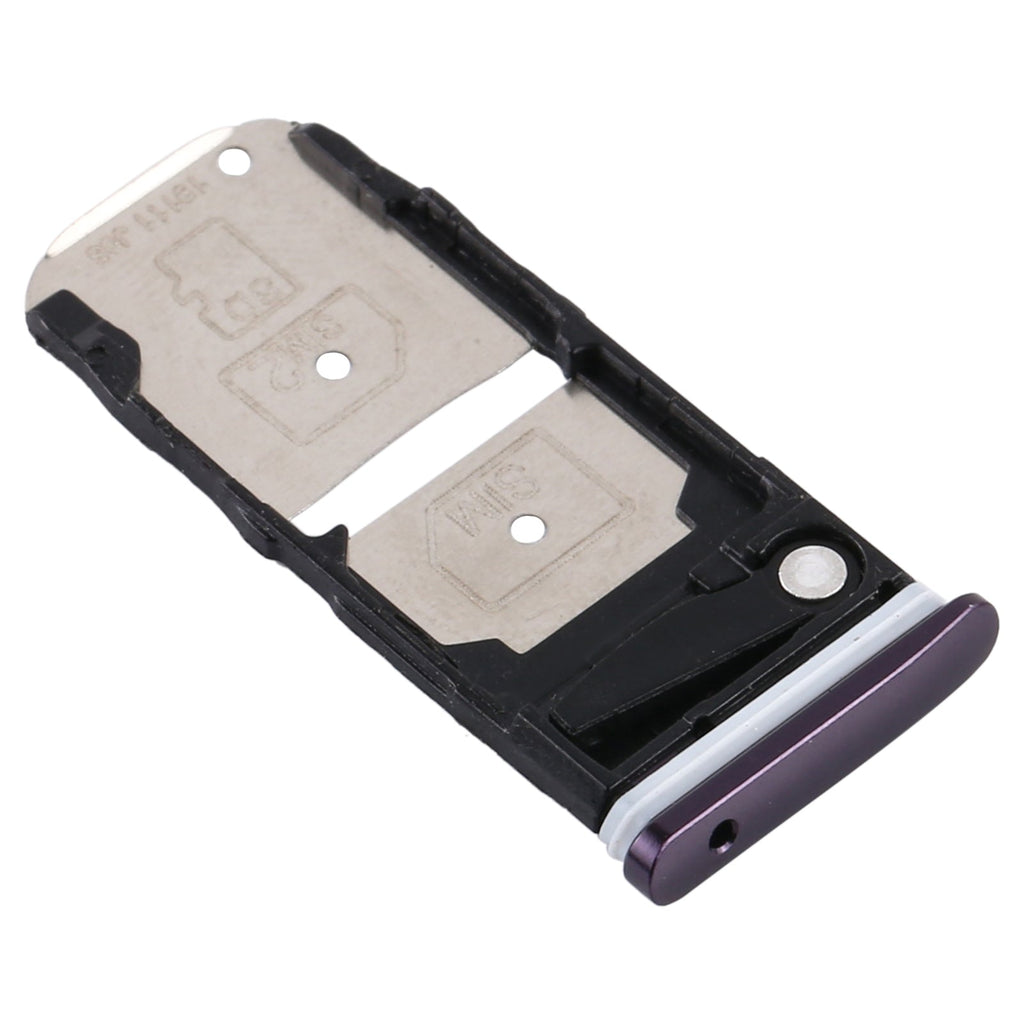 SIM Card Tray + SIM Card Tray / Micro SD Card Tray for Motorola One Zoom (Purple)