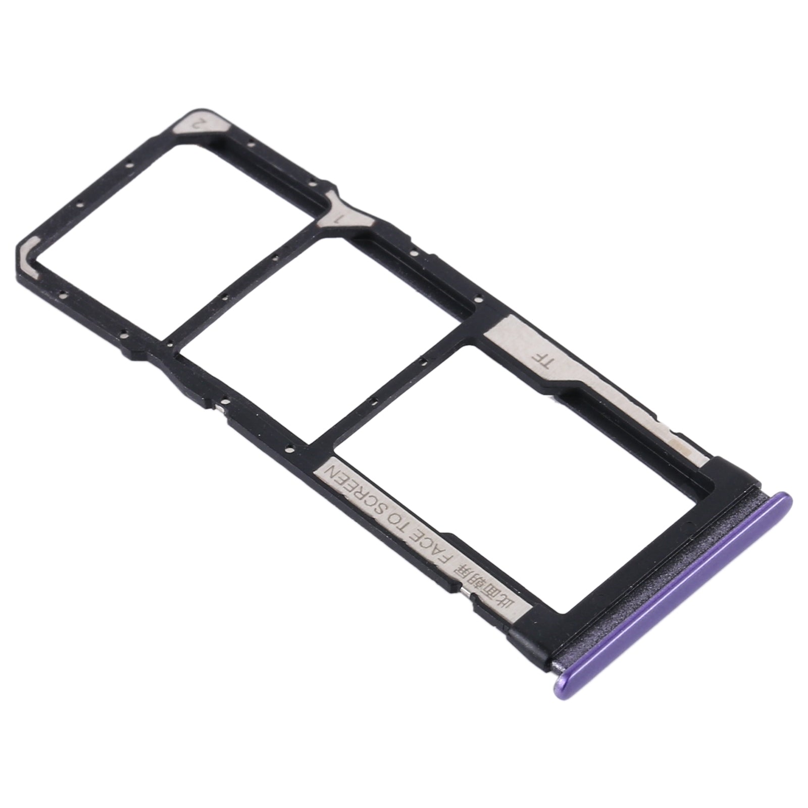 SIM Card Tray + SIM Card Tray + Micro SD Card Tray for Xiaomi Redmi Note 9 5G / Redmi Note 9T M2007J22G M2007J22C(Purple)