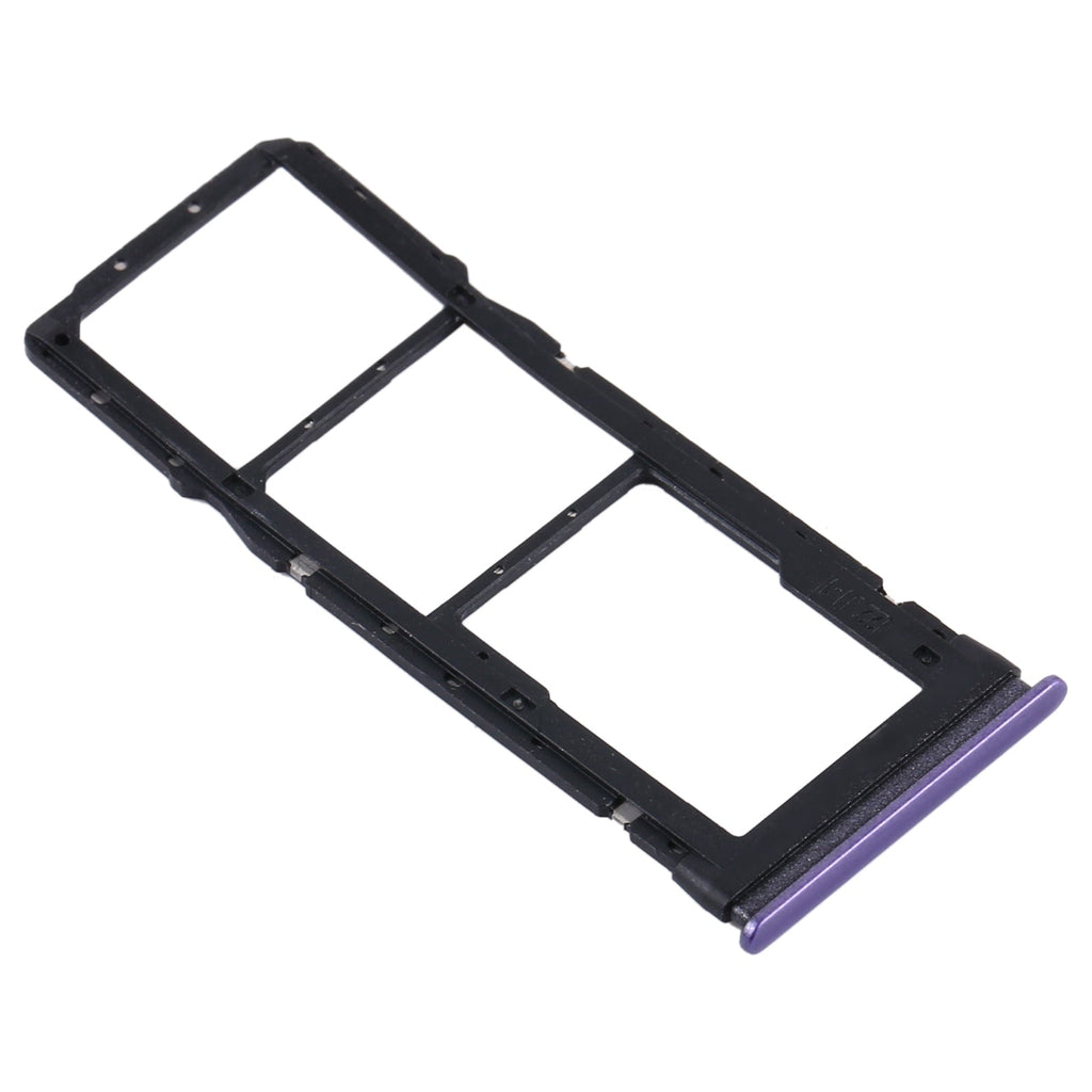 SIM Card Tray + SIM Card Tray + Micro SD Card Tray for Xiaomi Redmi Note 9 5G / Redmi Note 9T M2007J22G M2007J22C(Purple)