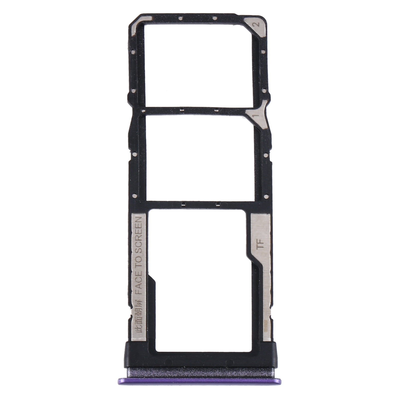 SIM Card Tray + SIM Card Tray + Micro SD Card Tray for Xiaomi Redmi Note 9 5G / Redmi Note 9T M2007J22G M2007J22C(Purple)