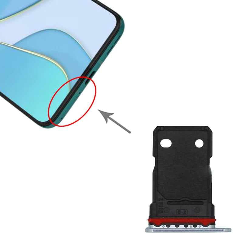 For OnePlus 8T KB2001 KB2000 KB2003 KB2005 KB2007 SIM Card Tray + SIM Card Tray (Silver)