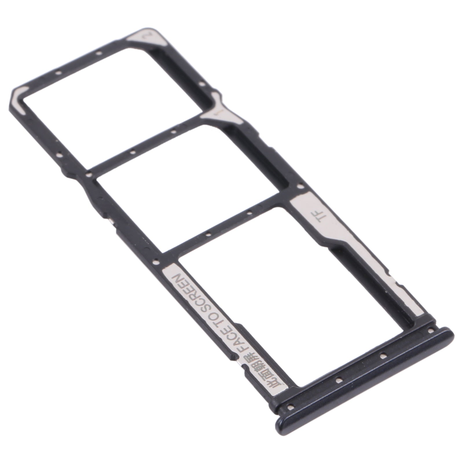 SIM Card Tray + SIM Card Tray + Micro SD Card Tray for Xiaomi Poco M3 M2010J19CG M2010J19CI (Black)