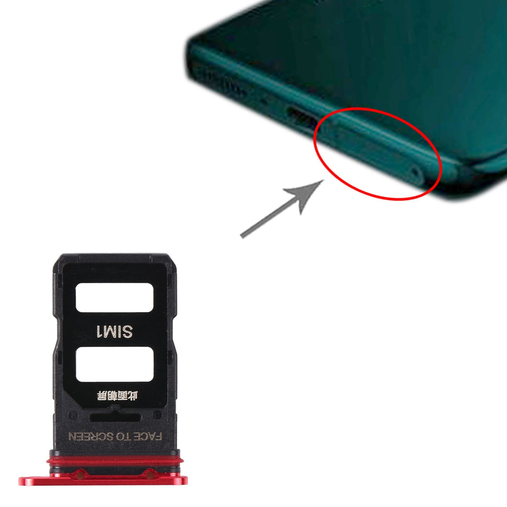 SIM Card Tray + SIM Card Tray for Xiaomi Mi 11 Pro (Red)