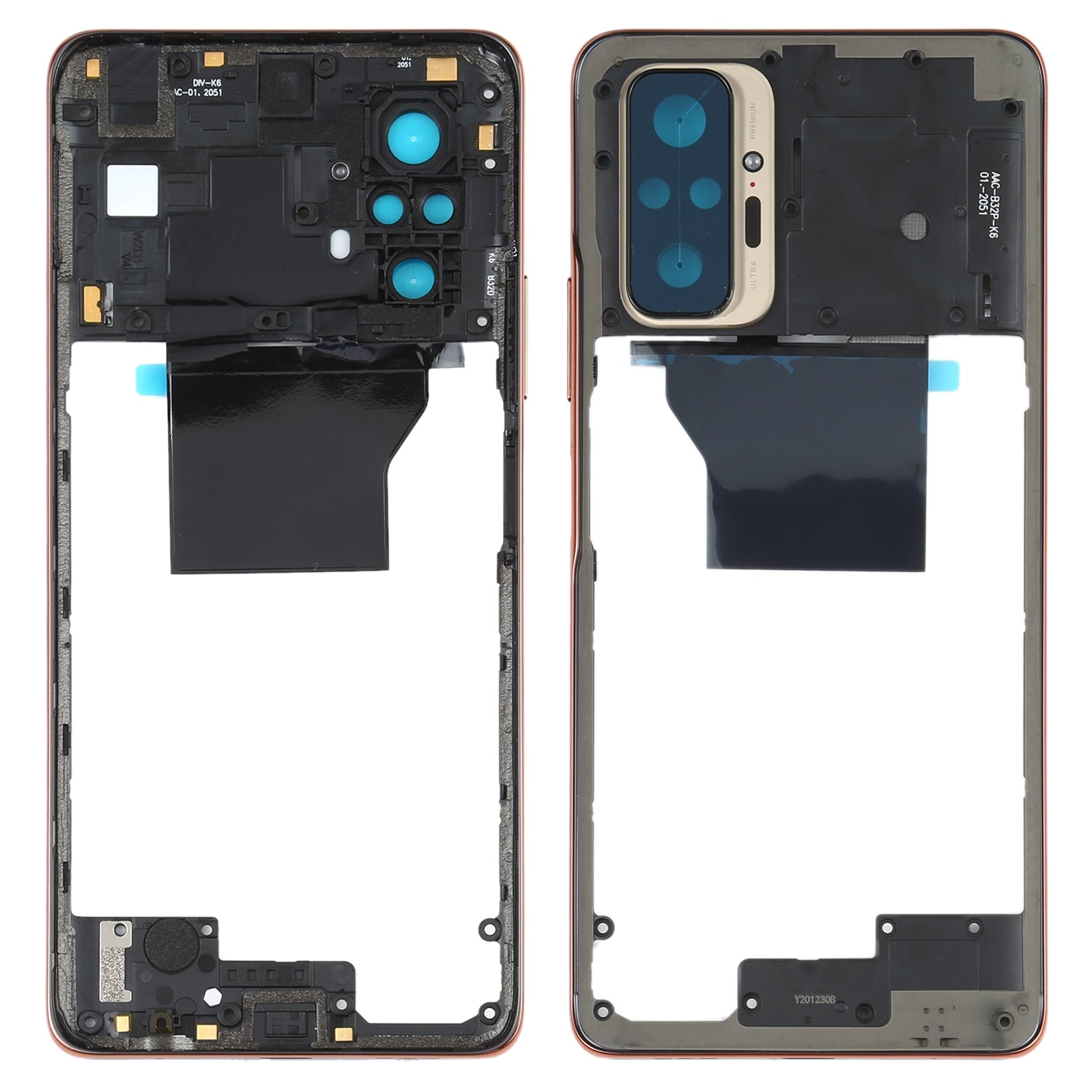Original Middle Frame Bezel Plate for Xiaomi Redmi Note 10 Pro Max / Redmi Note 10 Pro / Redmi Note 10 Pro (India)  M2101K6P M2101K6G M2101K6I(Gold)