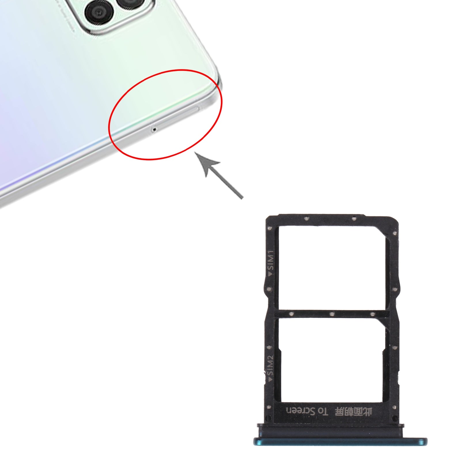 SIM Card Tray + SIM Card Tray for Huawei Nova 8 SE (Green)