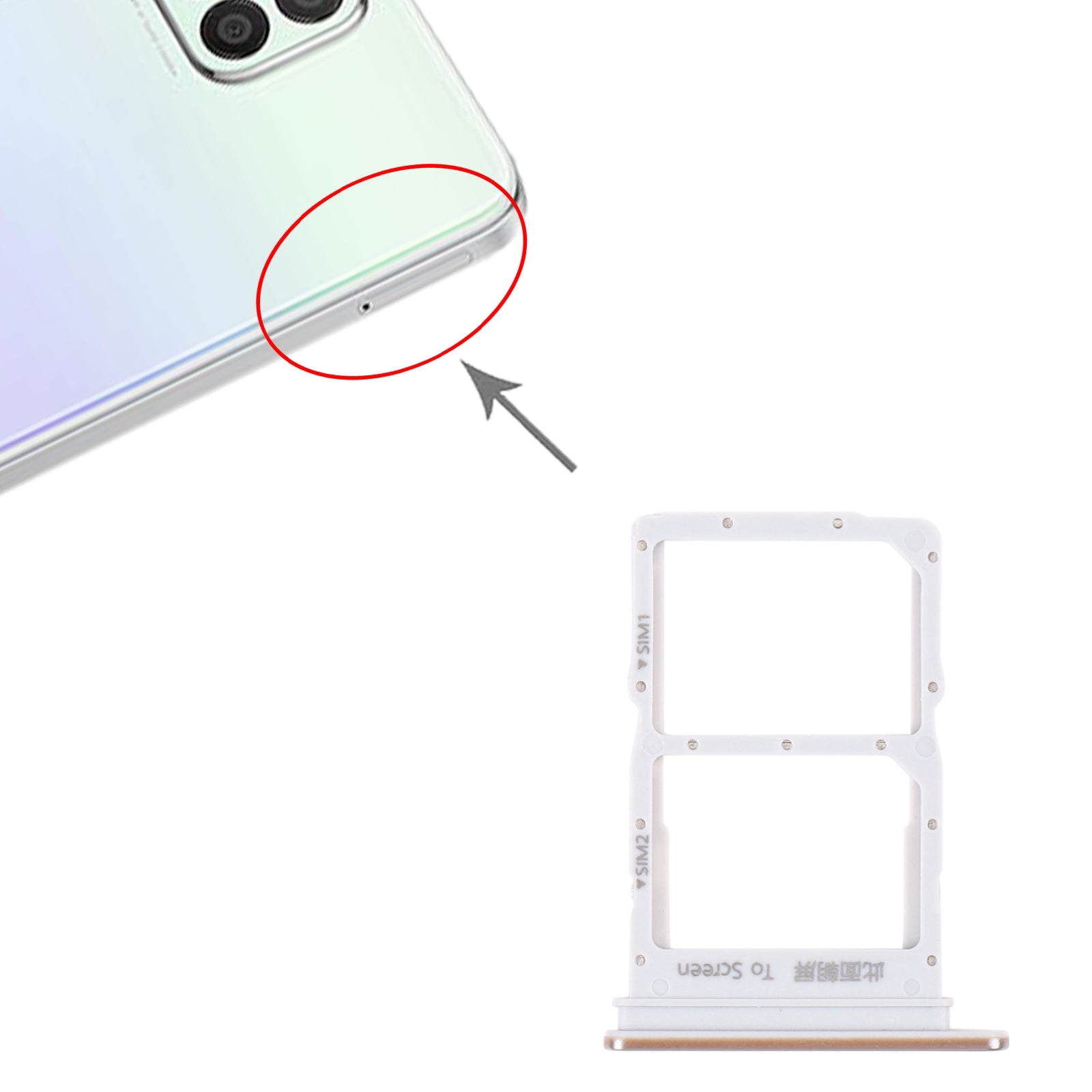 SIM Card Tray + SIM Card Tray for Huawei Nova 8 SE (Silver)