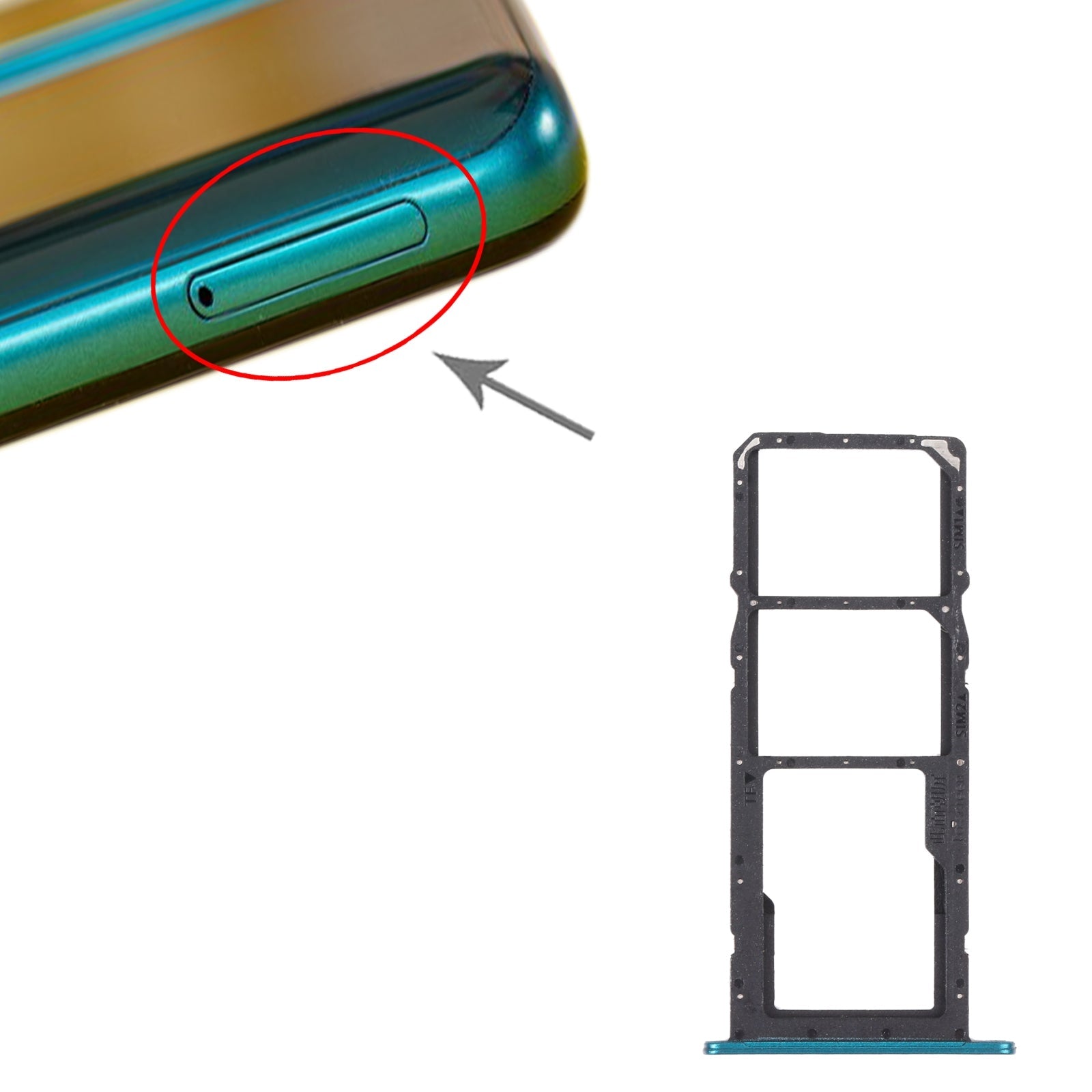 SIM Card Tray + SIM Card Tray + Micro SD Card Tray for Huawei P Smart 2021 (Green)