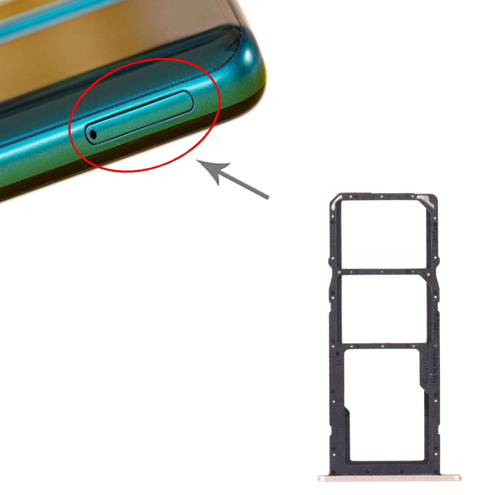 SIM Card Tray + SIM Card Tray + Micro SD Card Tray for Huawei P Smart 2021 (Gold)