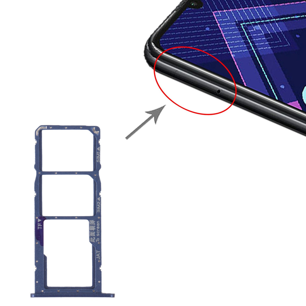 SIM Card Tray + SIM Card Tray + Micro SD Card Tray for Honor 8A 2020 (Purple)