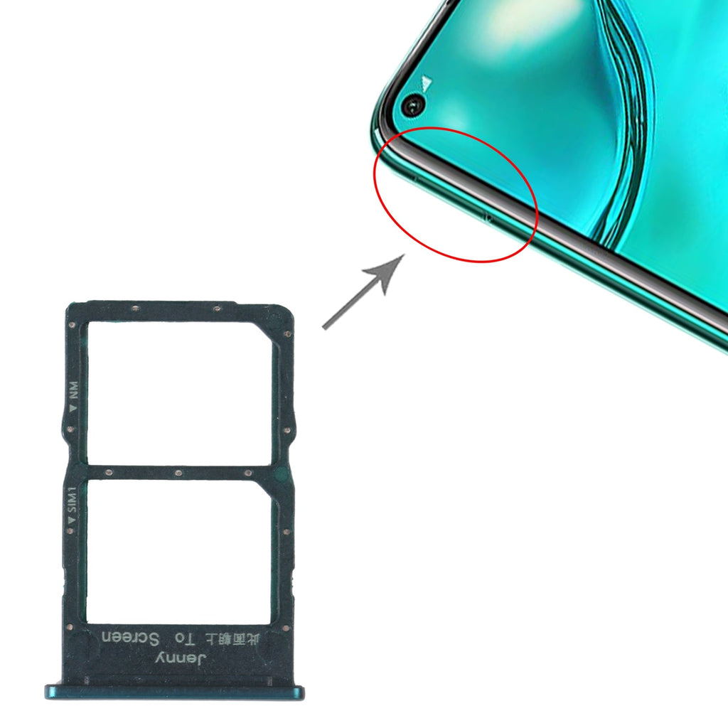 SIM Card Tray + NM Card Tray for Huawei Nova 7i (Green)