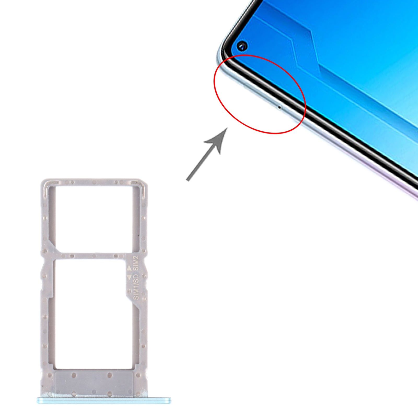 SIM Card Tray + SIM Card Tray / Micro SD Card Tray for Honor Play4 (Phantom Blue)