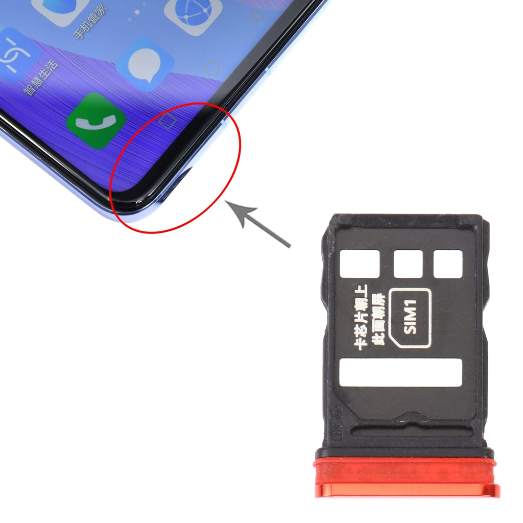 SIM Card Tray + SIM Card Tray for Huawei Nova 6 (Red)