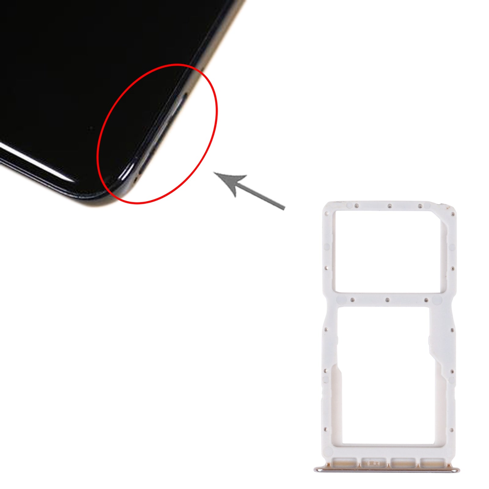 SIM Card Tray + SIM Card Tray / Micro SD Card Tray for Huawei Nova 4e(Silver)