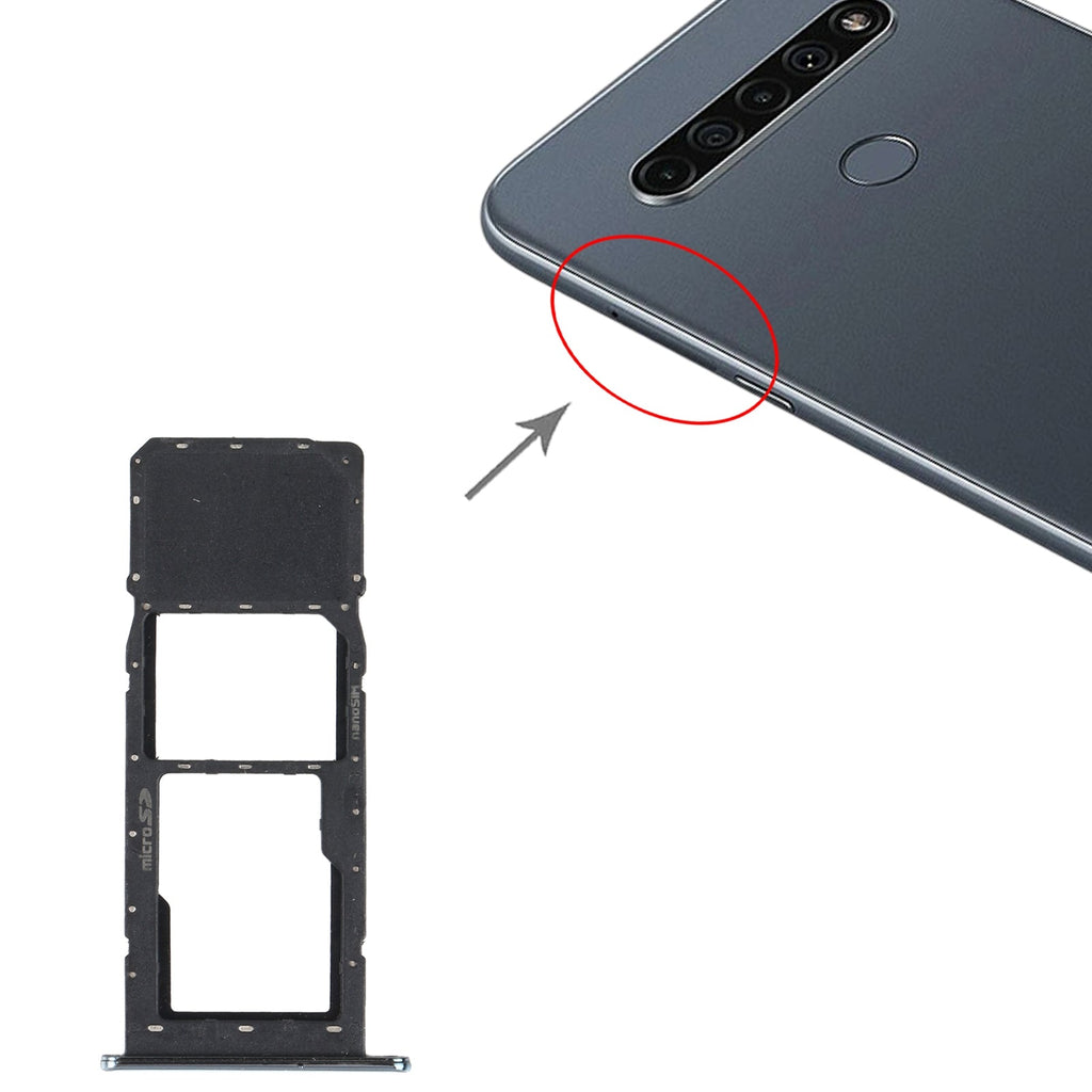 SIM Card Tray + Micro SD Card Tray for LG K61 LMQ630EAW, LM-Q630 (Blue)