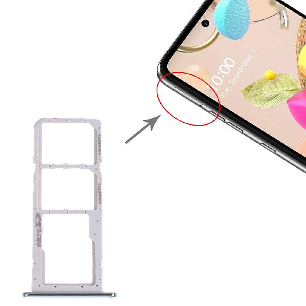 SIM Card Tray + SIM Card Tray + Micro SD Card Tray for LG K42 / K52 (Brazil) LMK420 LMK420H LMK420E LMK420Y(Green)