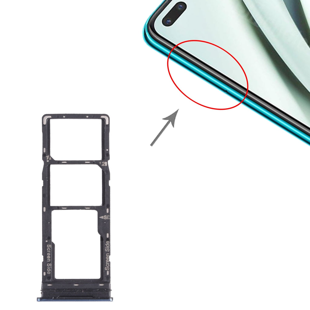 For infinix Note 8 X692 SIM Card Tray + SIM Card Tray + Micro SD Card Tray (Grey)