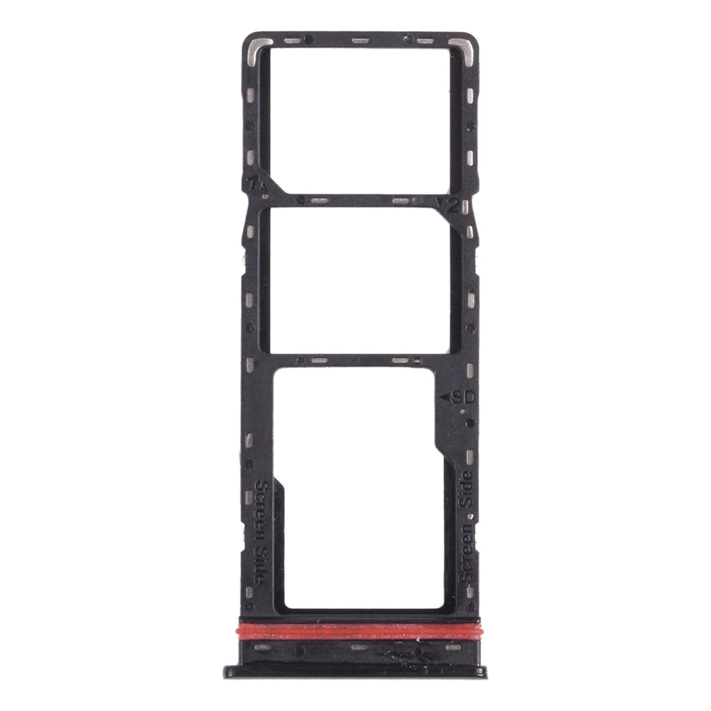 For infinix Hot 8 Lite X650 SIM Card Tray + SIM Card Tray + Micro SD Card Tray (Black)