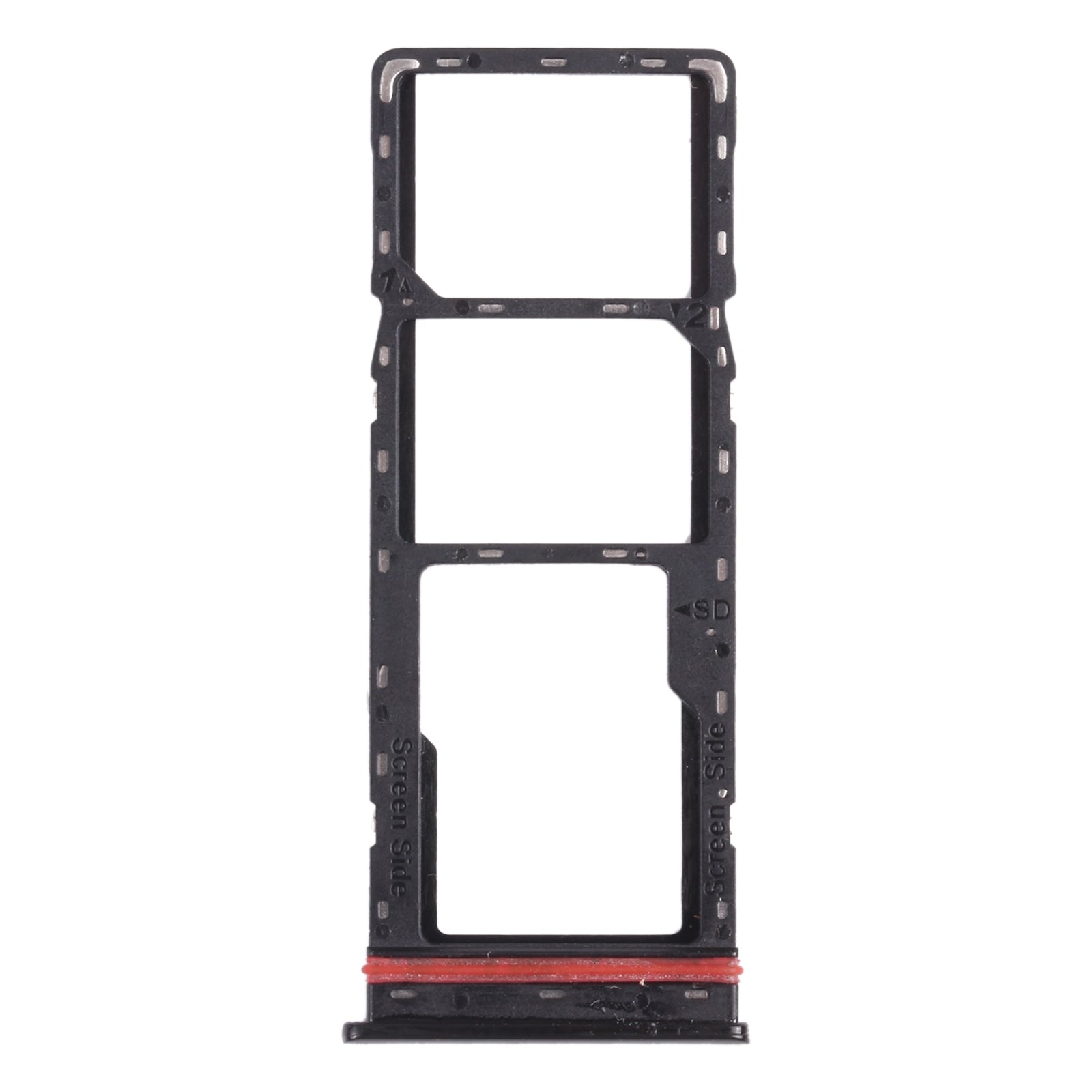 For infinix Hot 8 Lite X650 SIM Card Tray + SIM Card Tray + Micro SD Card Tray (Black)