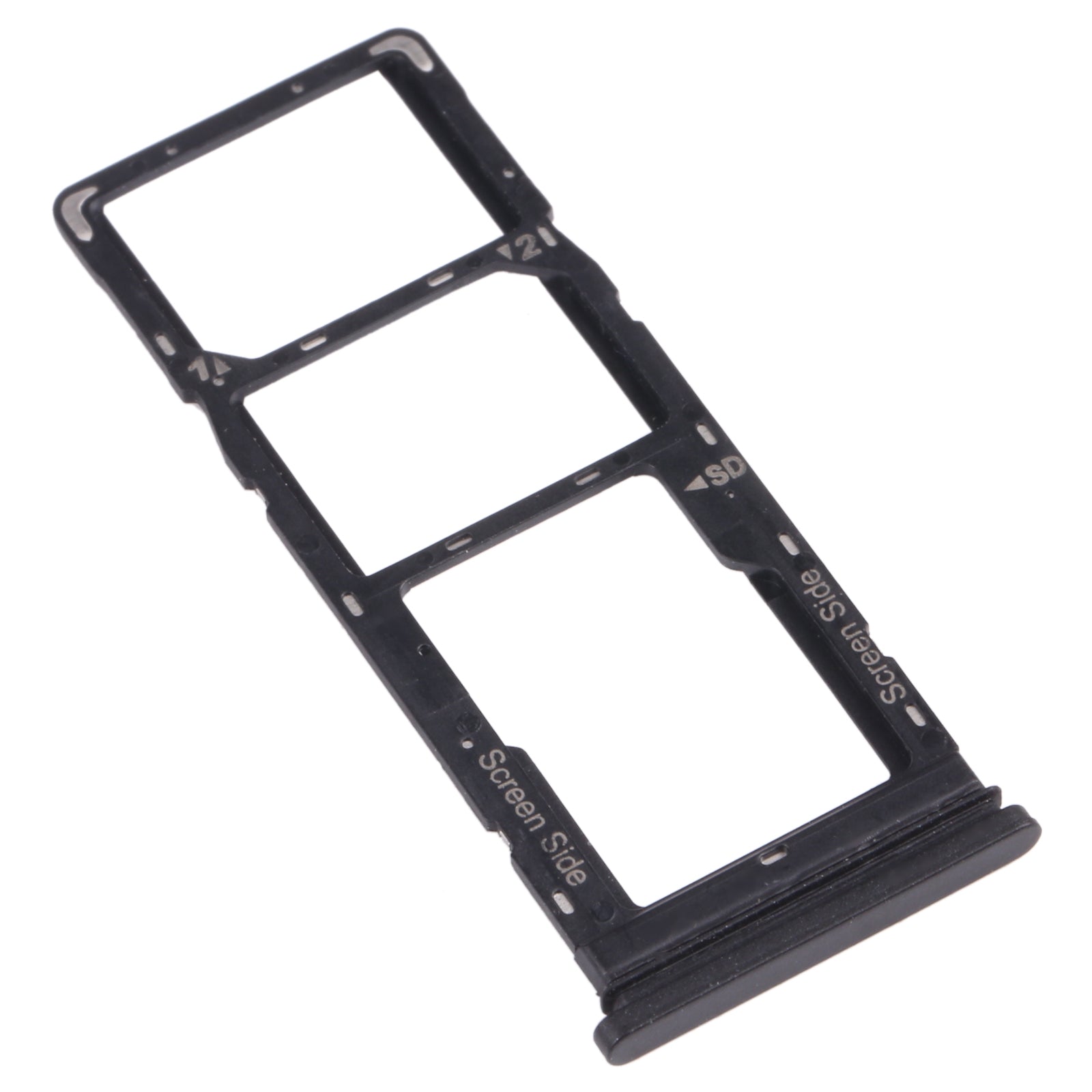 For Tecno Pouvoir 4 Pro / Pouvoir 4 LC7 SIM Card Tray + SIM Card Tray + Micro SD Card Tray (Black)