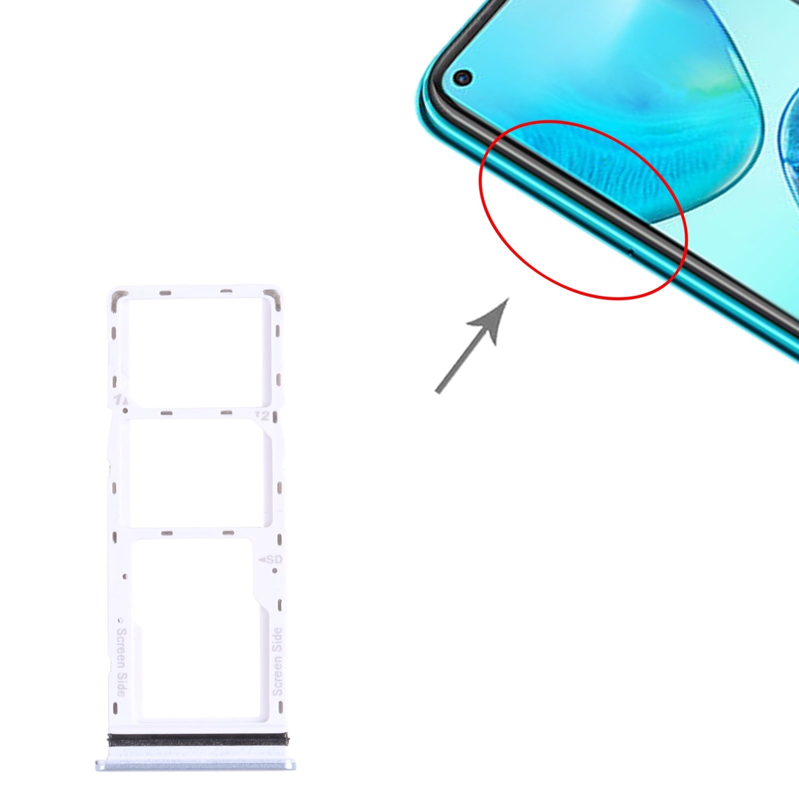 For Infinix Note 8i X683 SIM Card Tray + SIM Card Tray + Micro SD Card Tray (Grey)