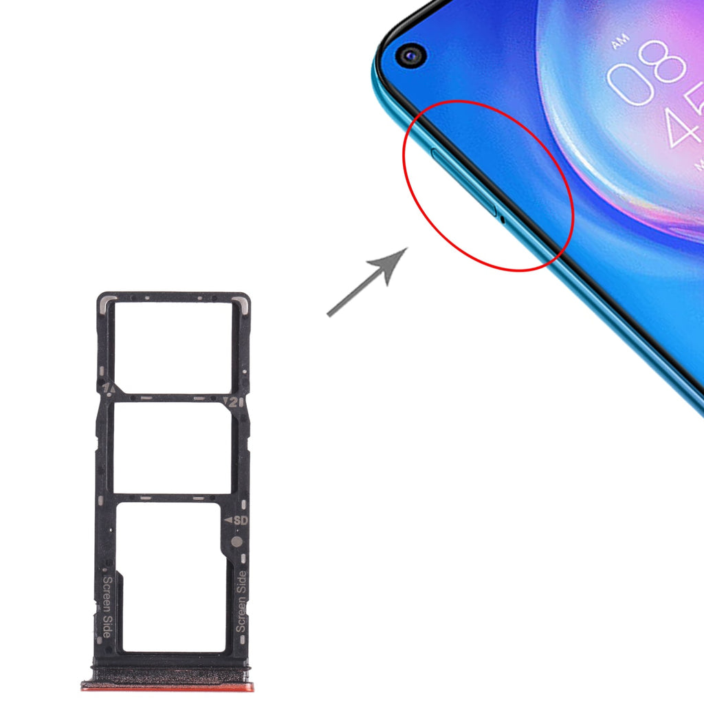 For Tecno Spark 5 Pro KD7 SIM Card Tray + SIM Card Tray + Micro SD Card Tray (Orange)