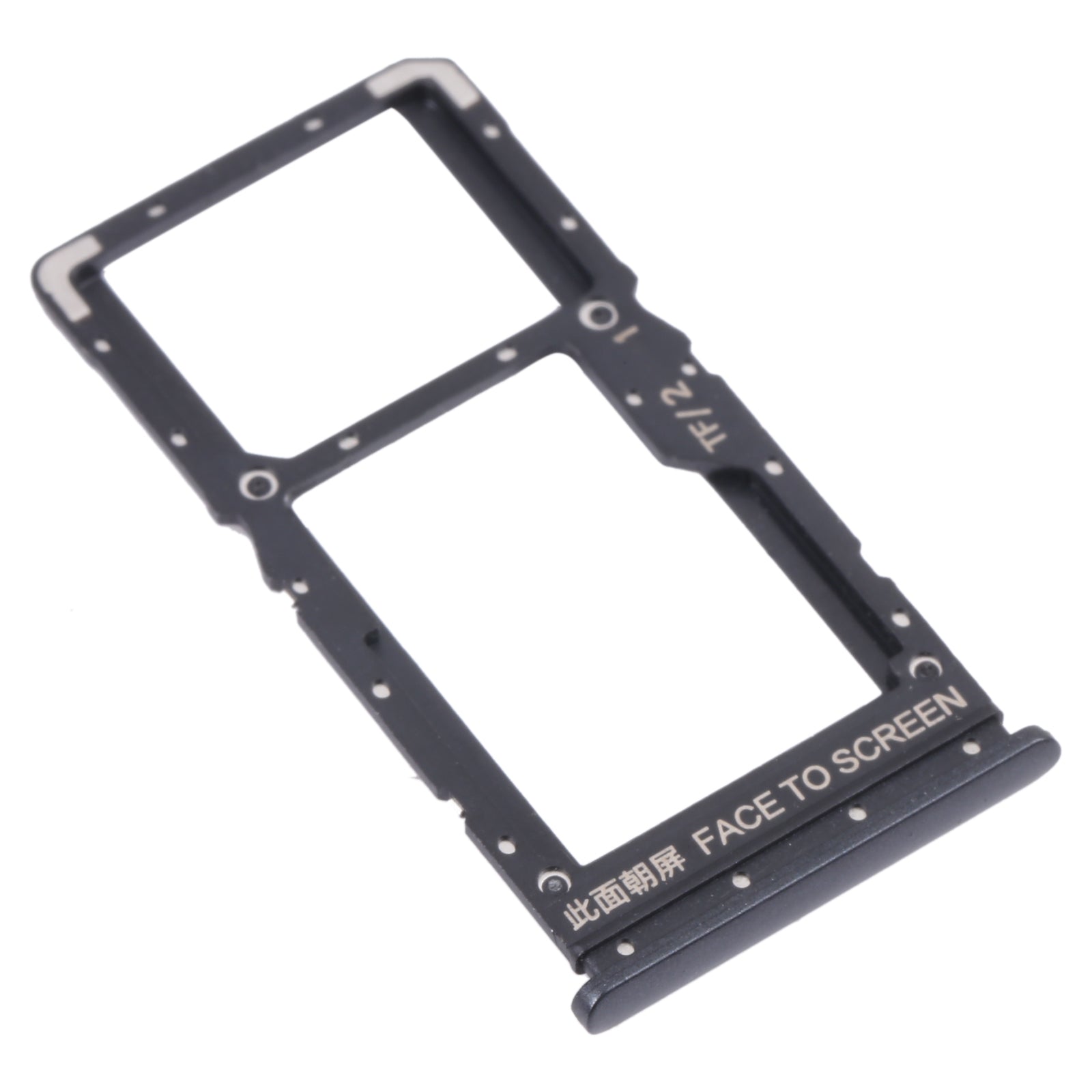 SIM Card Tray + SIM Card Tray / Micro SD Card Tray for Xiaomi Redmi Note 10 5G / Poco M3 Pro 5G / Redmi Note 10T 5G M2103K19G M2103K19C M2103K19PG M2103K19PI(Black)