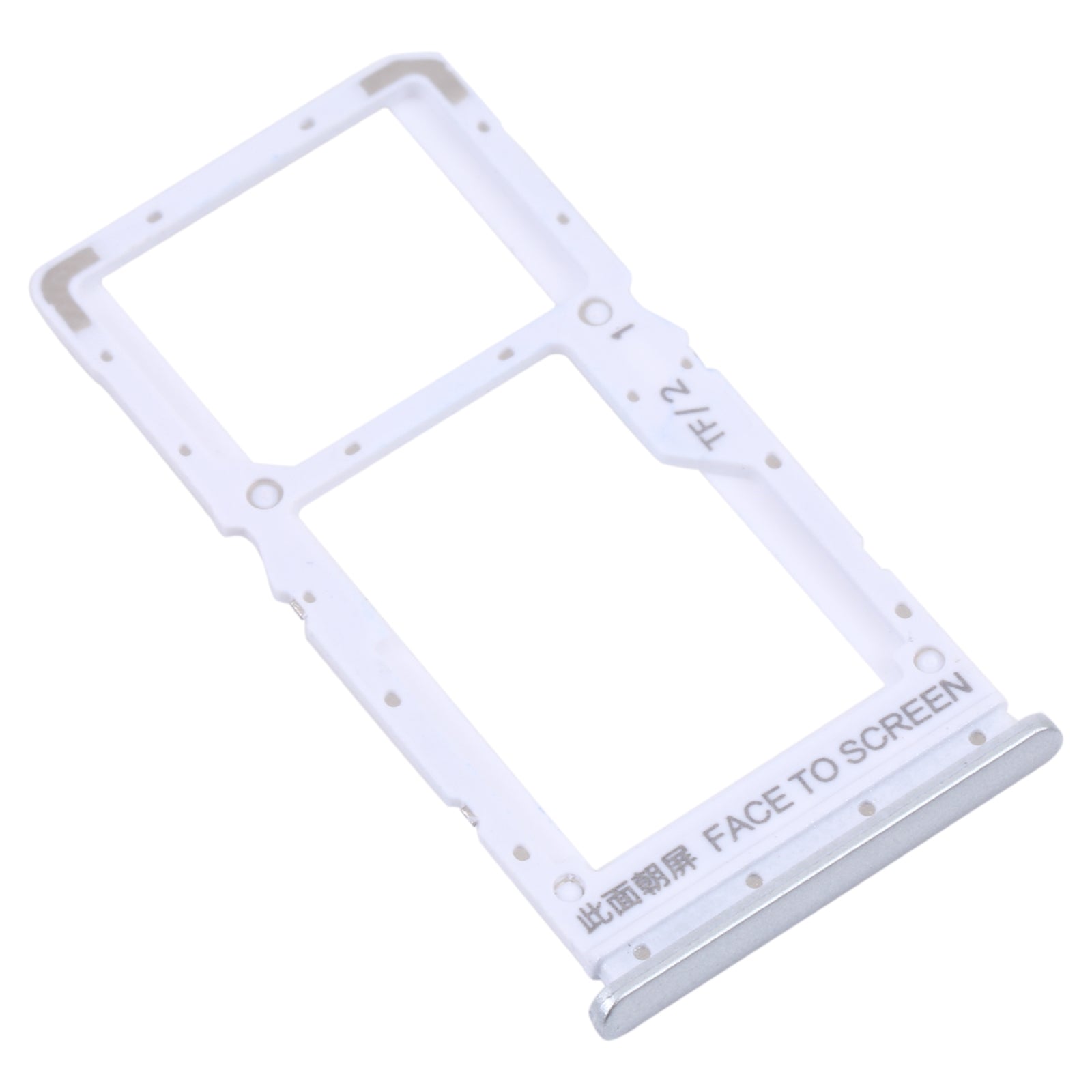SIM Card Tray + SIM Card Tray / Micro SD Card Tray for Xiaomi Redmi Note 10 5G / Poco M3 Pro 5G / Redmi Note 10T 5G M2103K19G M2103K19C M2103K19PG M2103K19PI(Silver)