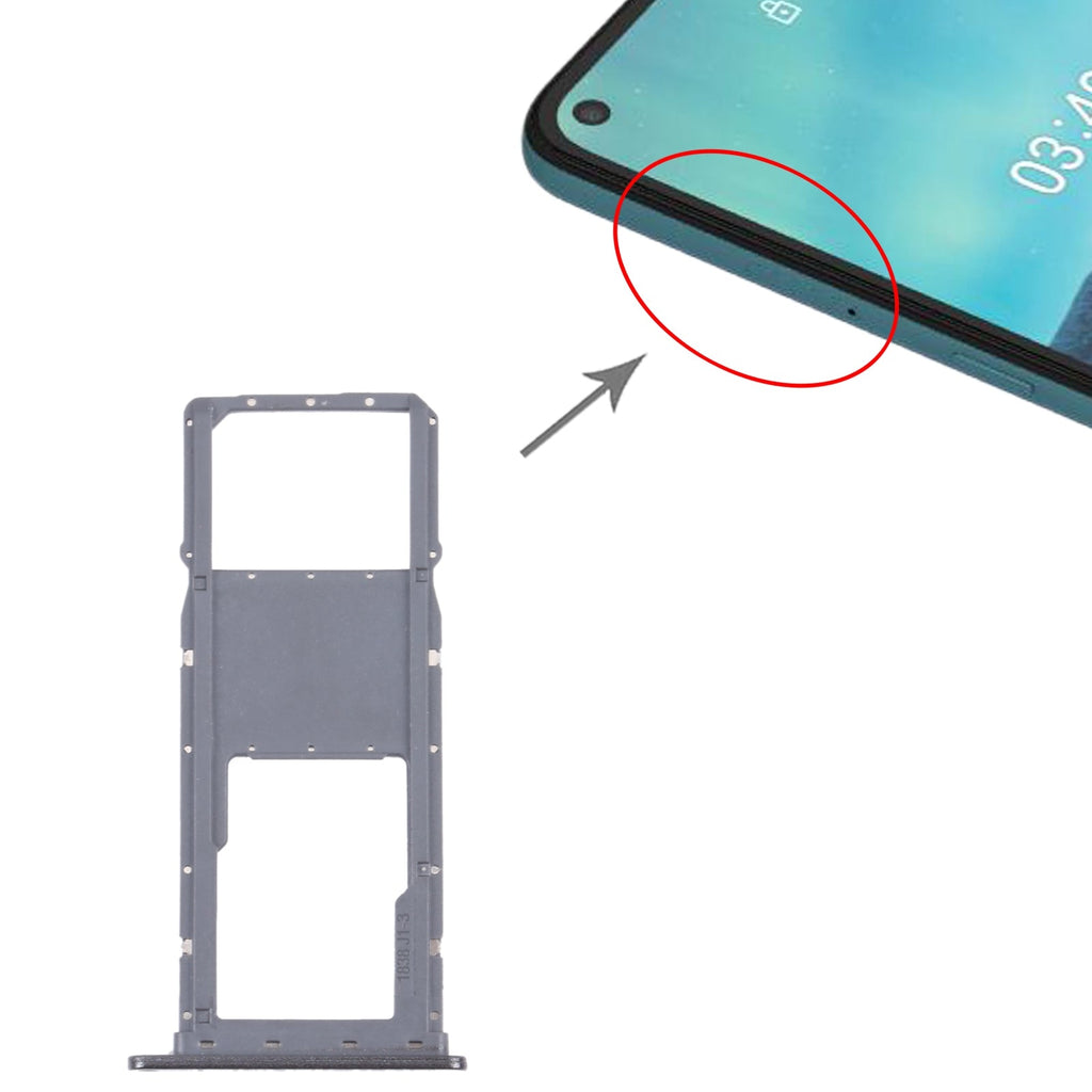 SIM Card Tray + Micro SD Card Tray for Nokia 3.4 TA-1288 TA-1285 TA-1283(Black)