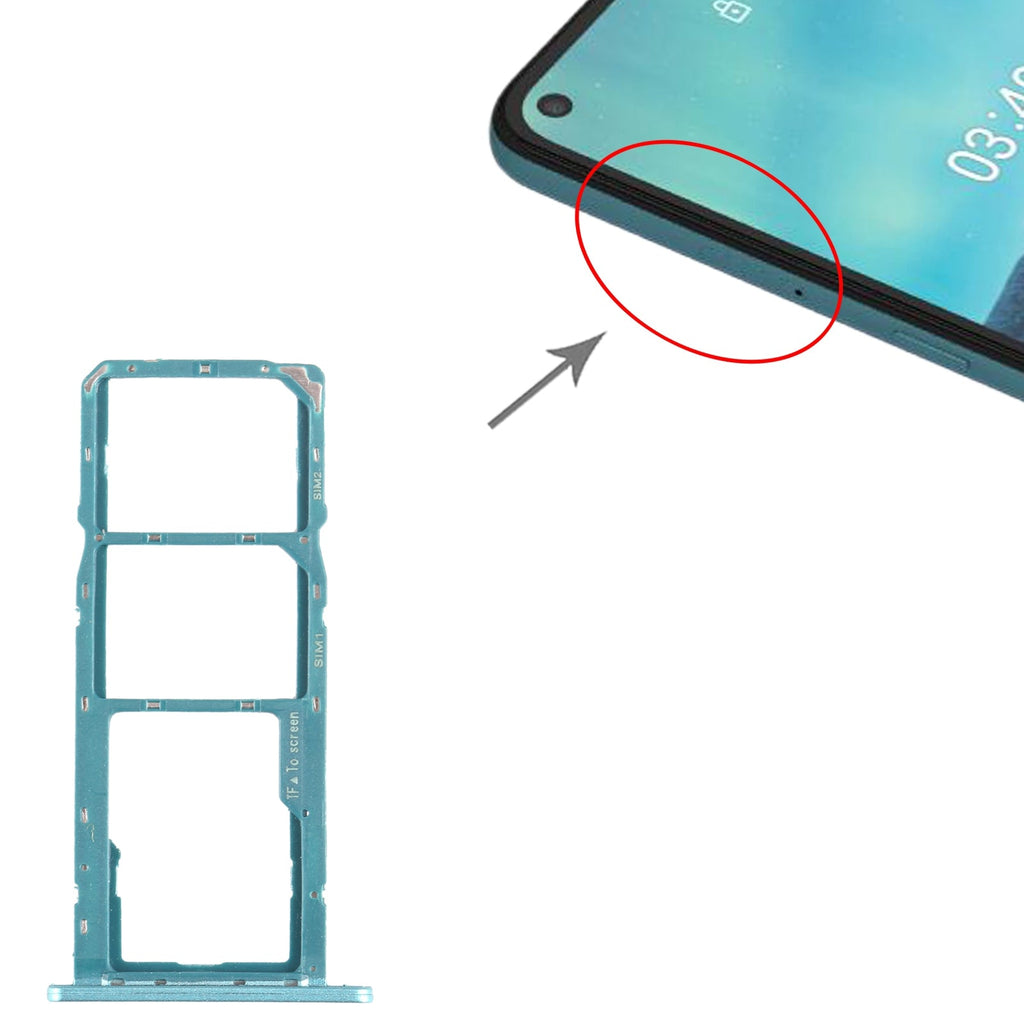 SIM Card Tray + Micro SD Card Tray for Nokia 3.4 TA-1288 TA-1285 TA-1283 (Green)