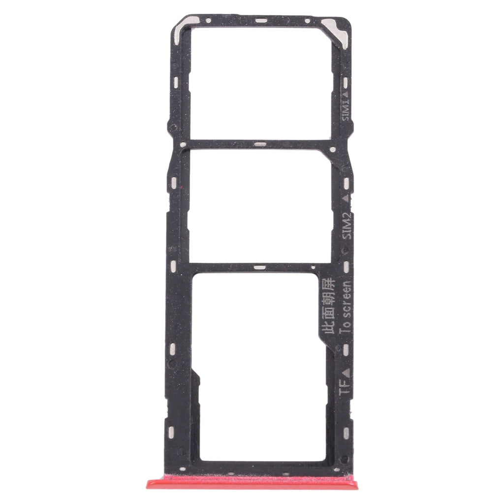 For OPPO Realme C12 RMX2189  SIM Card Tray + SIM Card Tray + Micro SD Card Tray (Red)