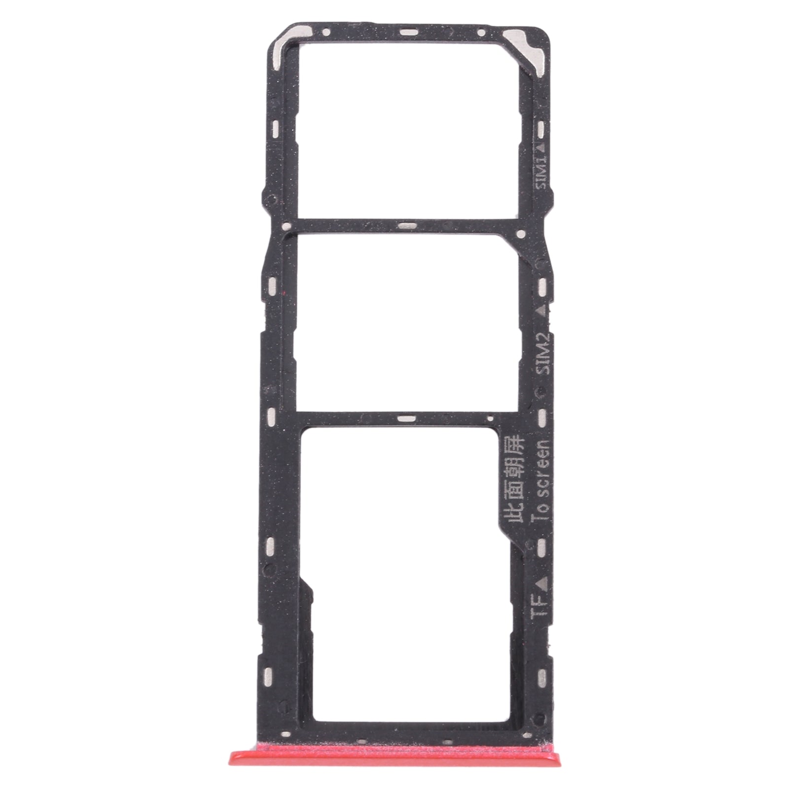 For OPPO Realme C12 RMX2189  SIM Card Tray + SIM Card Tray + Micro SD Card Tray (Red)