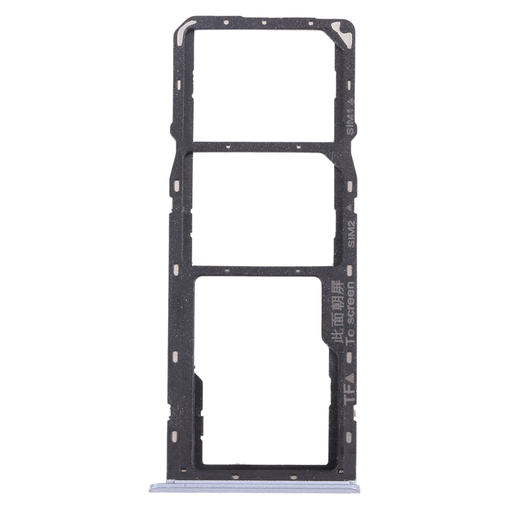 For OPPO Realme C12 RMX2189  SIM Card Tray + SIM Card Tray + Micro SD Card Tray (Silver)