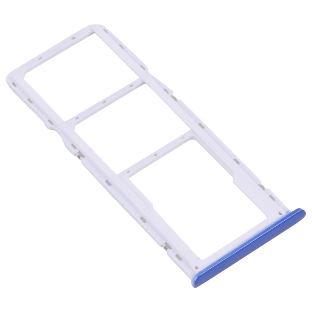 For OPPO Realme 5i RMX2030, RMX2032 SIM Card Tray + SIM Card Tray + Micro SD Card Tray (Blue)