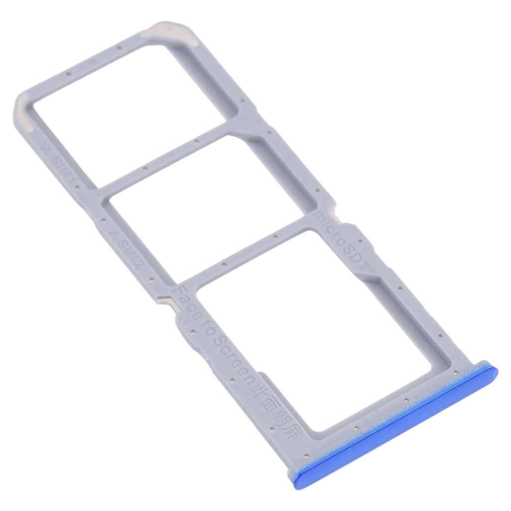 For OPPO A54 CPH2239 / A55 4G SIM Card Tray + SIM Card Tray + Micro SD Card Tray(Blue)