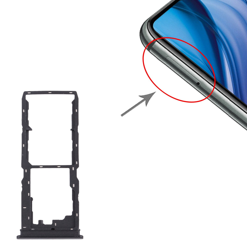 For vivo Y30 (China) / Y20s V2034A SIM Card Tray + SIM Card Tray + Micro SD Card Tray (Black)
