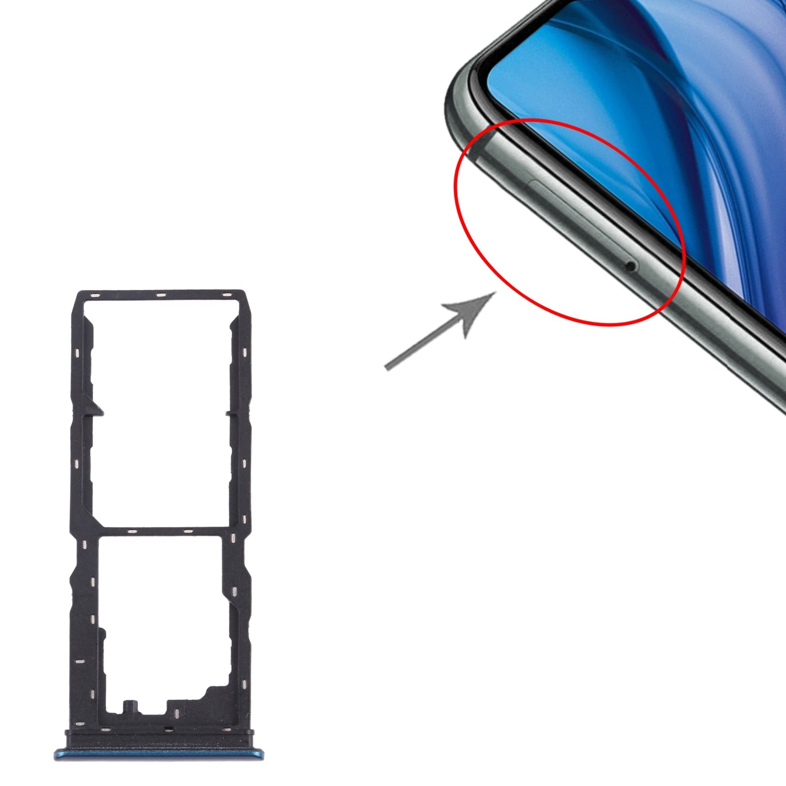 For vivo Y30 (China) / Y20s V2034A SIM Card Tray + SIM Card Tray + Micro SD Card Tray (Blue)