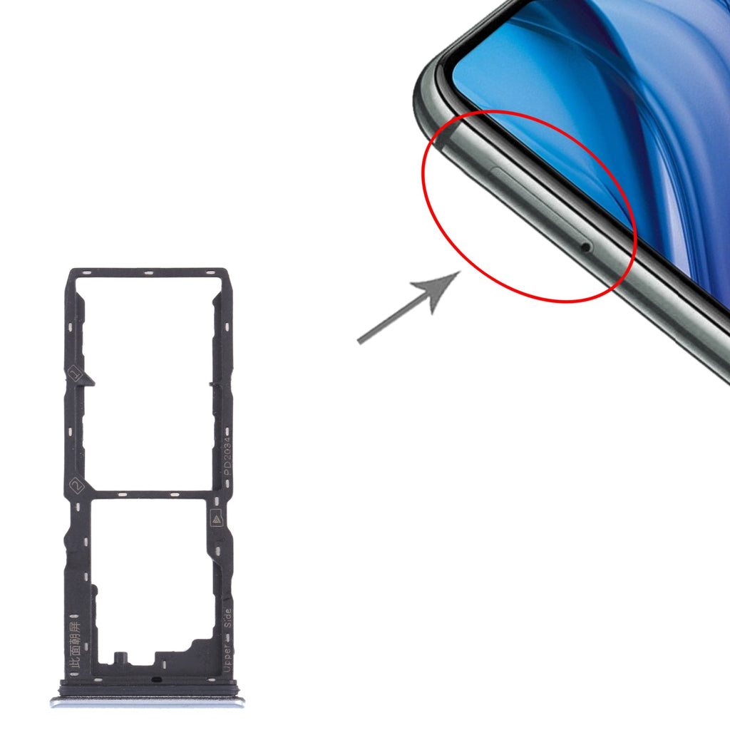 For vivo Y30 (China) / Y20s V2034A SIM Card Tray + SIM Card Tray + Micro SD Card Tray (White)