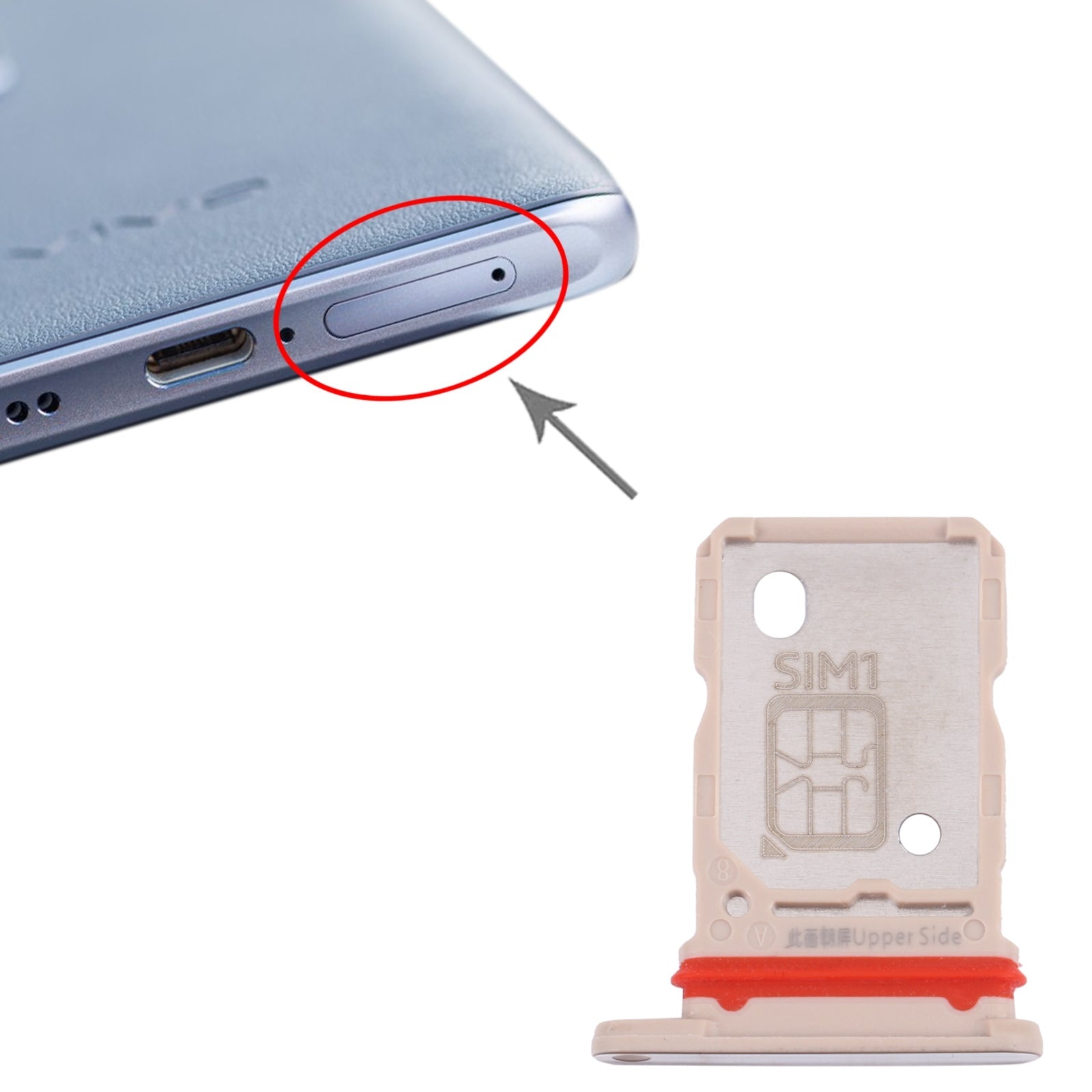 For vivo X60 Pro+ V2056A SIM Card Tray + SIM Card Tray (Gold)