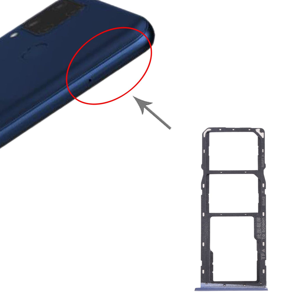 For OPPO Realme C15 RMX2180  SIM Card Tray + SIM Card Tray + Micro SD Card Tray (Blue)