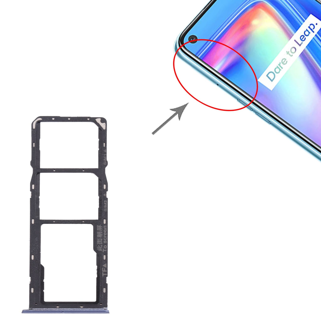 For OPPO Realme 7 (Global)  SIM Card Tray + SIM Card Tray + Micro SD Card Tray (Blue)