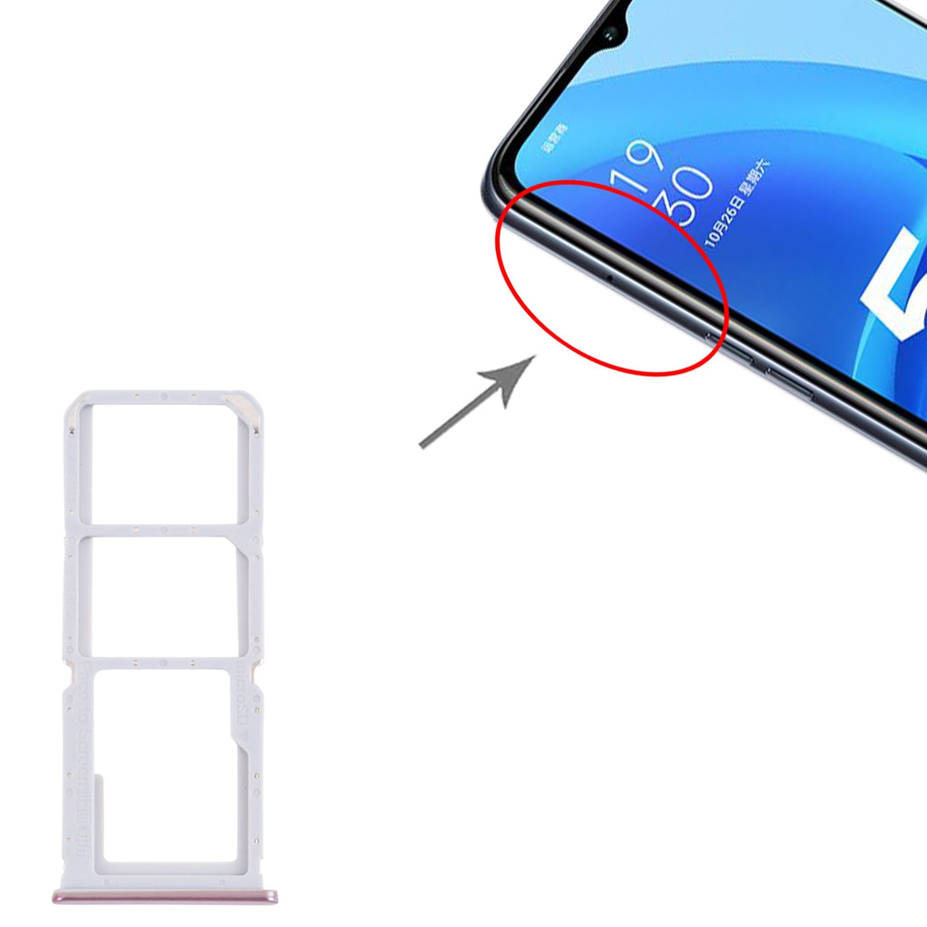 For OPPO A55 PEMM00, PEMM20, PEMT00, PEMT20  SIM Card Tray + SIM Card Tray + Micro SD Card Tray (Gold)