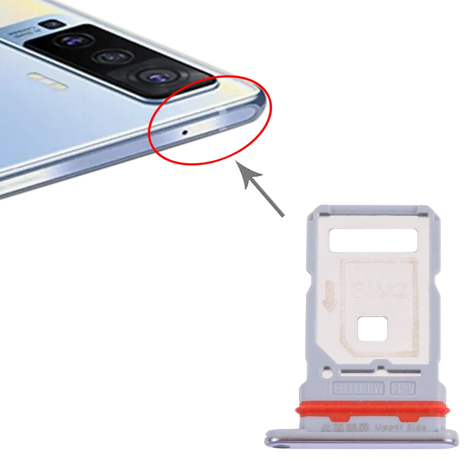 For vivo S9e SIM Card Tray + SIM Card Tray (White)