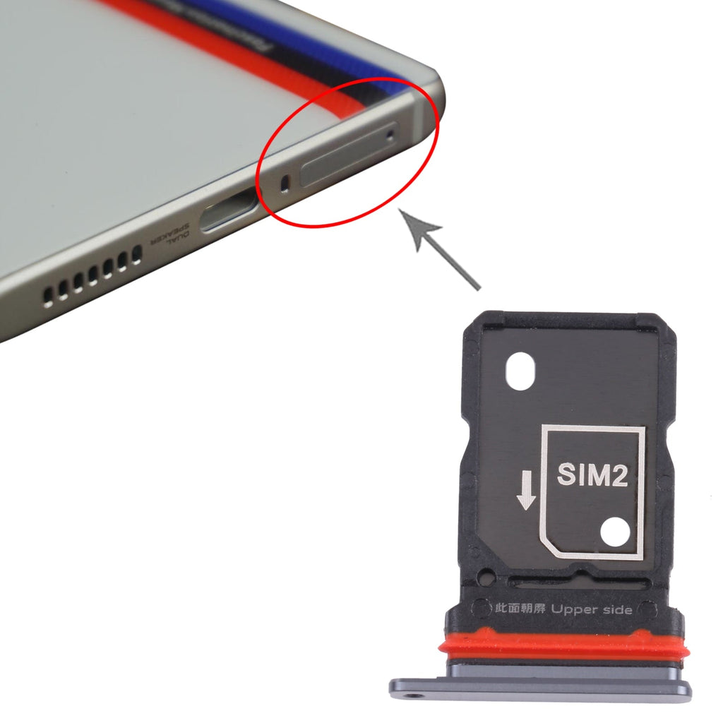 For Vivo iQOO 7 V2049A, I2009 SIM Card Tray + SIM Card Tray (Black)