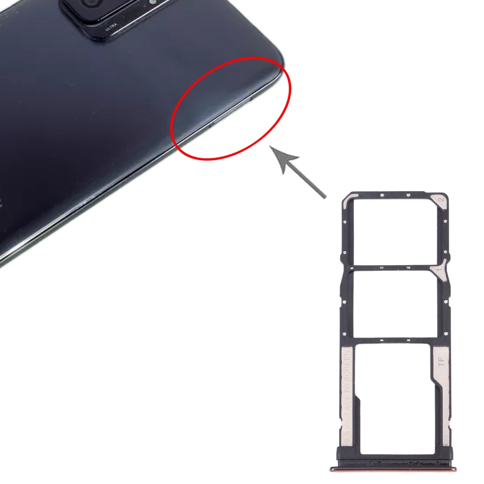 SIM Card Tray + SIM Card Tray + Micro SD Card Tray for Xiaomi Redmi Note 10 Pro 4G / Redmi Note 10 Pro Max / Redmi Note 10 Pro (India) M2101K6G, M2101K6R, M2101K6I, M2101K6P (Gold)