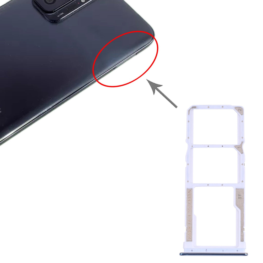 SIM Card Tray + SIM Card Tray + Micro SD Card Tray for Xiaomi Redmi Note 10 Pro 4G / Redmi Note 10 Pro Max / Redmi Note 10 Pro (India) M2101K6G, M2101K6R, M2101K6I, M2101K6P (Blue)