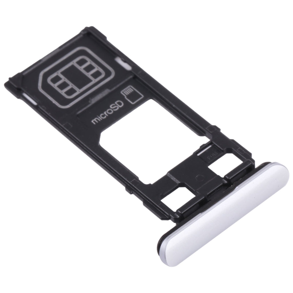 SIM Card Tray + Micro SD Card Tray for Sony Xperia 1 / Xperia XZ4 (Silver)
