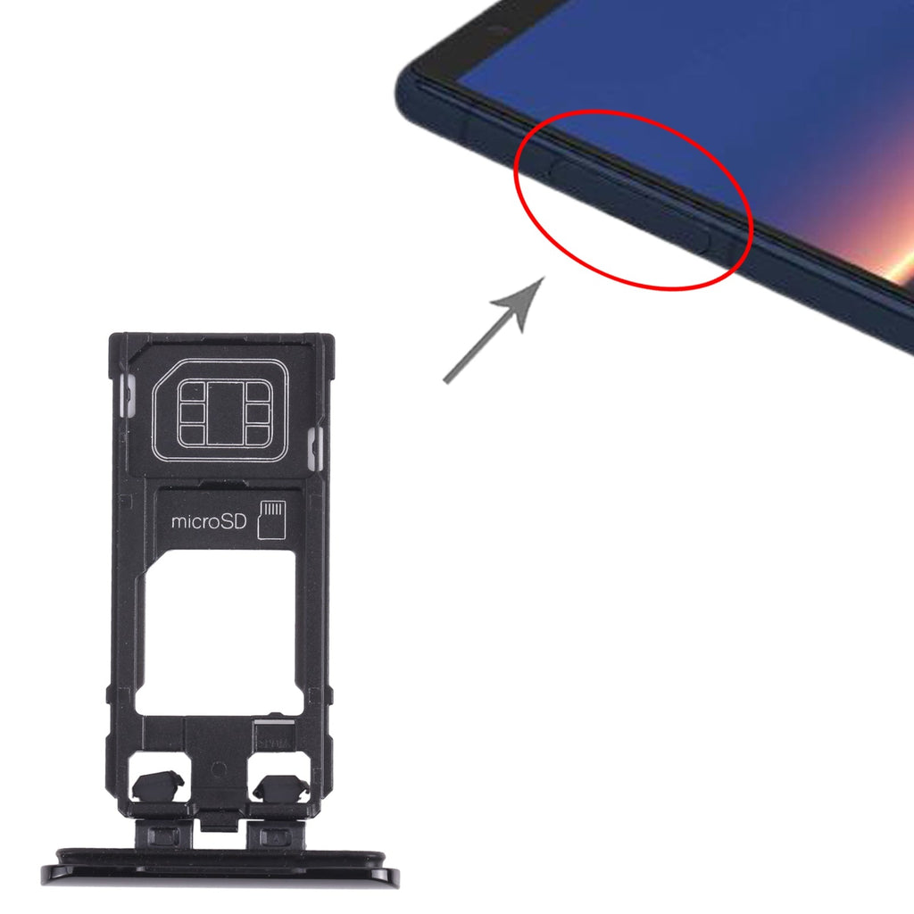 SIM Card Tray + Micro SD Card Tray for Sony Xperia 5 (Black)