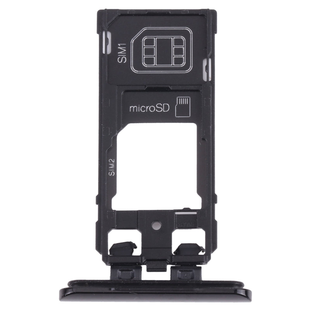 SIM Card Tray + SIM Card Tray / Micro SD Card Tray for Sony Xperia 5 (Black)